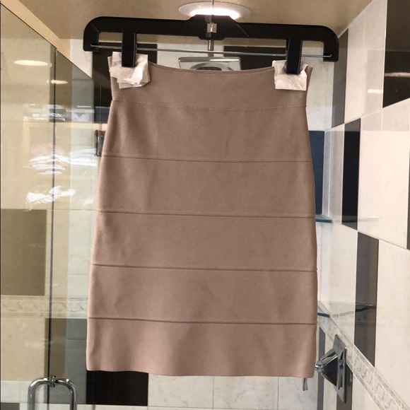 BCBG MaxAzria Simone Power Skirt, Tan, XS - Picture 6 of 8
